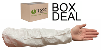 picture of Chemical Splash Disposable White Oversleeve Type PB (6 B) - Without Cuff - Pair - Box Deal of 50 - [IH-HXP-XY55] - (LP)