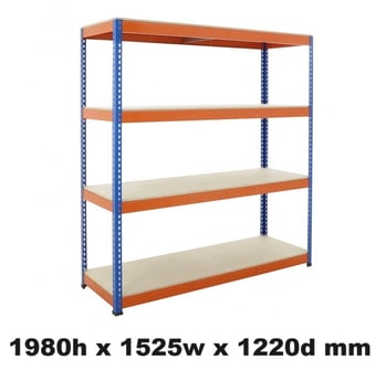 picture of BiGDUG BiG400 Racking 4 Levels - Chipboard Shelves - 1980h x 1525w x 1220d mm - [BDU-B41915124BO]