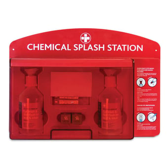 Picture of Redcap Chemical Splash Station - Supplied with 2 Eye Wash Redcap Bottles 500ml - [RL-5996]