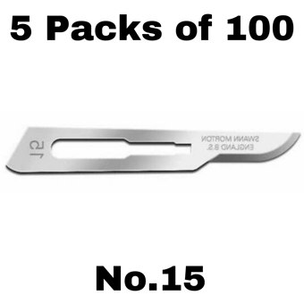 picture of Single Use Sterile - Scalpel Blades No.15 - 5 Packs of 100 - [ML-W258-PACK]