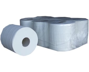 Picture of Centrefeed 6 Pack 2 Ply Embossed Paper Wipe Rolls - White - [PP-EWE04-90]