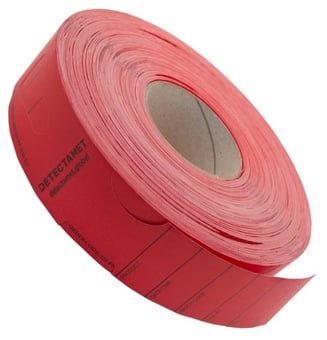 picture of Detectable Keyhole Tags - Red - 48 x 279mm - Roll of 500 - [DT-555-P03-S128-X17]