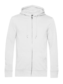 Picture of B&C Men's Organic Zipped Hood - White - BT-WU35B-WHT