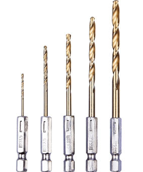 picture of Amtech 6.25mm Titanium Coated High Speed Steel Drill Bit Set - 5 Piece - [DK-F1110]