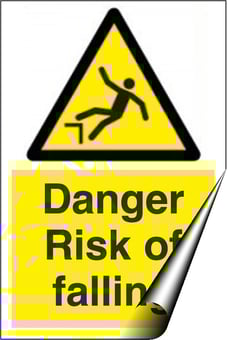 Picture of Danger Risk of Falling Sign LARGE - 400 x 600Hmm - Self Adhesive Vinyl [AS-EC28-SAV]
