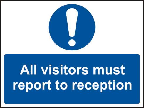 picture of Spectrum All visitors must report to reception – SAV 300 x 200mm – SCXO-CI-14413