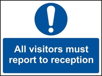 picture of Spectrum All visitors must report to reception – SAV 300 x 200mm – SCXO-CI-14413