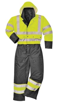 Picture of Portwest - Yellow-Black Contrast Coverall - Lined - PW-S485YBR