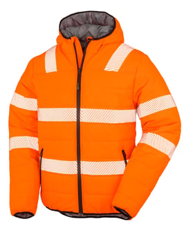 picture of Result Recycled Ripstop Padded Safety Jacket - Fluorescent Orange - BT-R500X-FO