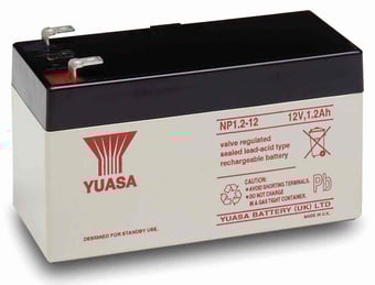 picture of Yuasa NP1.2-12 20HR Valve Regulated Lead-Acid Rechargeable Battery - 12v 1.2Ah - [BRH-SLAYUANP1.2-12]