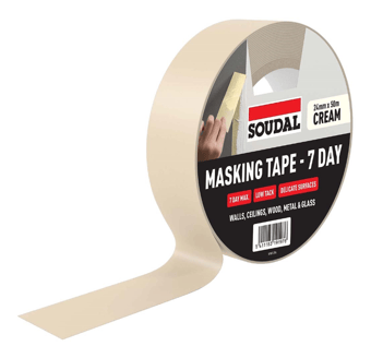 picture of Soudal 7 Day Masking Tape - Cream - 24mm x 50m - [DK-DKSD167067]