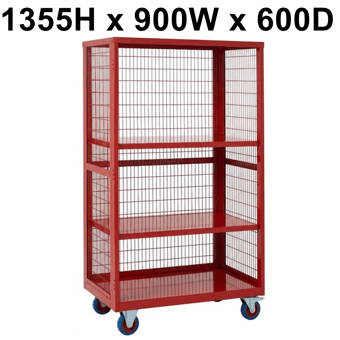 picture of QMP Boxwell Trolley Without Doors - Red - Steel - 1355H x 900W x 600D - [QM-XW139060MRXX] - (LP)