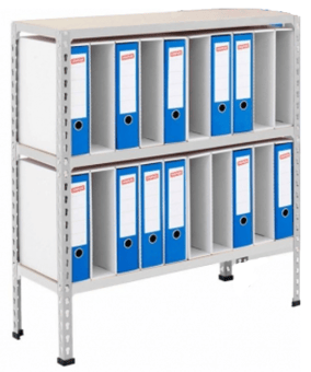 picture of BiGDUG BiG340 20 Lever Arch File Shelving - 915h x 915w x 305d mm - 3 Levels - Grey - [BDU-B3LA20GG]