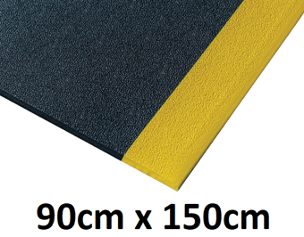 picture of Kumfi Pebble Anti-Fatigue Mat Black/Yellow - 90cm x 150cm - [BLD-KP3660BY]