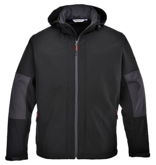 picture of Portwest - TK53 - Softshell with Hood 3L - Black - PW-TK53BKR