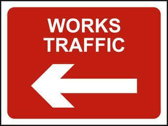 picture of Spectrum 1050 x 750mm Temporary Sign – Works Traffic - Arrow Left – [SCXO-CI-13172-1]