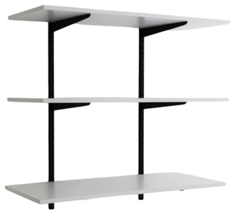 Picture of BiGDUG Office Wall Mounted Shelving Kit - 1000h x 1000w x 200d mm - 3 White Melamine Levels - [BDU-TSB1023WO]