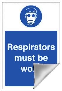 picture of Respirators Sign LARGE - 400 x 600Hmm - Self Adhesive Vinyl - [AS-MA64-SAV] 