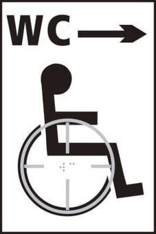 picture of Spectrum Industrial Disabled WC Arrow Right – Taktyle 150 x 225mm - SCXO-CI-TK0023BKWH