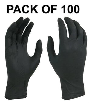 picture of Supreme TTF Disposable Black Nitrile Powder Free Gloves - Box of 100 - [HT-KALO4.5]