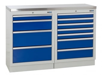 picture of BiGDUG 1361mm Wide Workbench - 4 Drawer Cabinet - 7 Drawer Cabinet - Stainless - [BDU-TGC35GBS] - (LP)