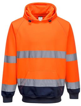 picture of Portwest - Hi Vis Two-Tone Orange/Navy Hooded Sweatshirt - PW-B316ONR