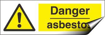 picture of Danger Asbestos Sign LARGE - 600 x 200Hmm - Self Adhesive Vinyl - [AS-WA63-SAV]