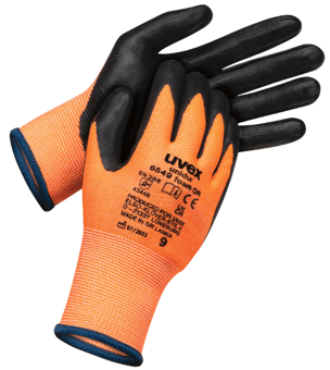picture of Uvex Unidur 6649 Foam OR Safety Gloves - Orange/Black - Pair - TU-60966