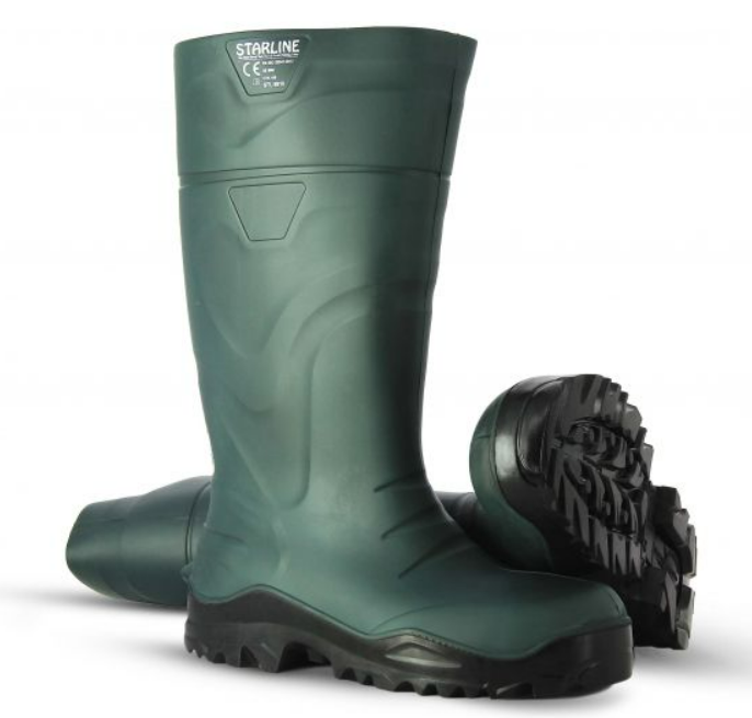 Starline Waterproof PU Wellington Boots Khaki S5 SRC - STL-STL-9910-S5-KHA - (DISC-W)