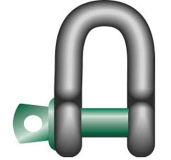 Picture of Green Pin Standard Dee Shackle with Screw Collar Pin - 0.5t W.L.L - EN 13889 - [GT-GPSCD.5]