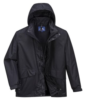 picture of Portwest - S507 - Argo Breathable 3 in 1 Jacket - Black - PW-S507BKR