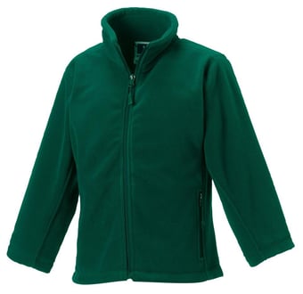 picture of Russell Schoolgear Children's Full Zip Outdoor Fleece - Bottle Green - BT-8700B-BGR