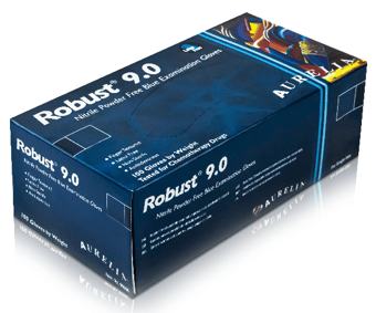 Picture of Aurelia Robust 9.0 Nitrile Examination Gloves Blue - Box of 100 - SMX-96895