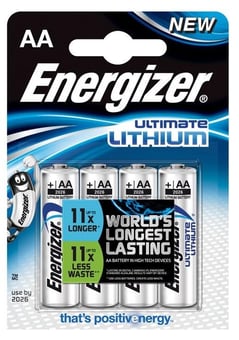 picture of Energizer Ultimate Lithium AA Batteries - Pack of 4 - [HQ-L91]