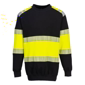picture of Portwest FR716 - PW3 Flame Resistant Class 1 Sweatshirt - Yellow/Black - PW-FR716YBR
