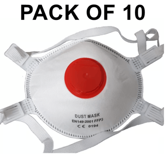 picture of Supreme TTF FFP3 Moulded Particle Filtering Facemasks with Valve - Pack of 10 - [HT-H-OMP-HQ]