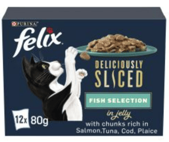 picture of Felix Deliciously Sliced Fish Selection in Jelly Wet Cat Food 12 Pack 80g - [BSP-811992]