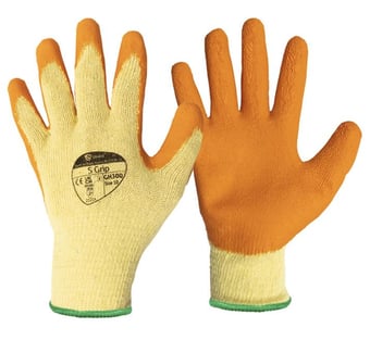 picture of Polyco Shield GH300 S Grip Latex Palm Knitted Glove Yellow/Orange - BM-GH300