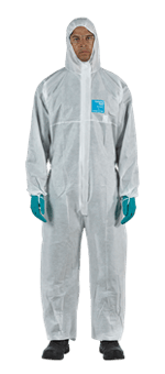 Picture of Ansell - Alphatec 1500 Plus Model 111 - White Protective Coverall with Hood - Type 5/6 - [AN-1500-PLUS-00111] - (NICE)