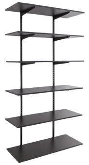 Picture of BiGDUG Twin Slot Shelving Kit - 1980h x 1000w x 300d mm - 6 Graphite Grey Melamine Levels - [BDU-TSB1936G]