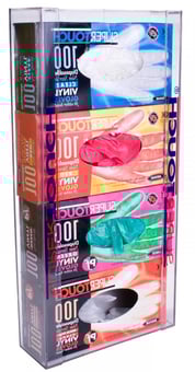 picture of Disposable Glove 4 BOX Dispenser - Wall Mounted & Clear Plastic - [ST-50204] - (PS) - (DISC-R)