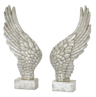 picture of Hill Interiors Large Freestanding Antique Silver Angel Wings Ornament - [PRMH-HI-19597]