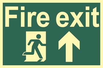 picture of Spectrum Fire Exit Running Man Arrow Up – PHS 300 x 200mm – [SCXO-CI-17091]