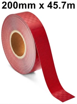 picture of Heskins H6612R Microprismatic Tape - 200mm x 45.7m - Red - [HE-H6612R]