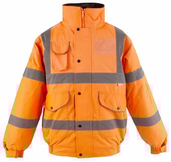 picture of Orange Hi Vis Padded Bomber Jacket - BI-34 - (DISC)