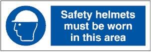 picture of Safety Helmets Sign - 300 x 100Hmm - Rigid Plastic - [AS-MA106-RP]