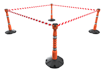 picture of Skipper 36m Retractable Barrier Kit - Orange - Red/White Chevron - [SK-KIT05-ORW] - (LP)