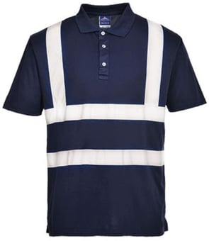 picture of Portwest Navy Blue Hi-Vis Iona Poloshirt - PW-F477NAR
