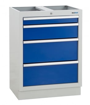 picture of BiGDUG 4 Drawer Cabinet - 910h x 680w x 458d mm - No Worktop - [BDU-TGC3GB] - (LP)