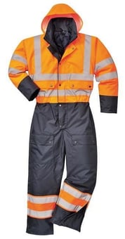 picture of Portwest Orange-Navy Contrast Coverall Lined - PW-S485ONR